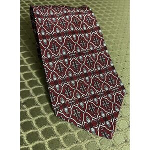 Christian Dior Red Gray Men's Tie Silk Made In USA